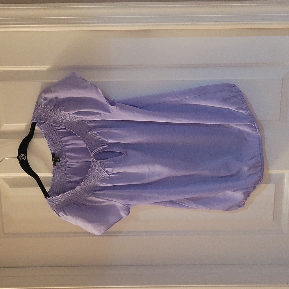 Ann taylor lilac tie short sleeve blouse  small